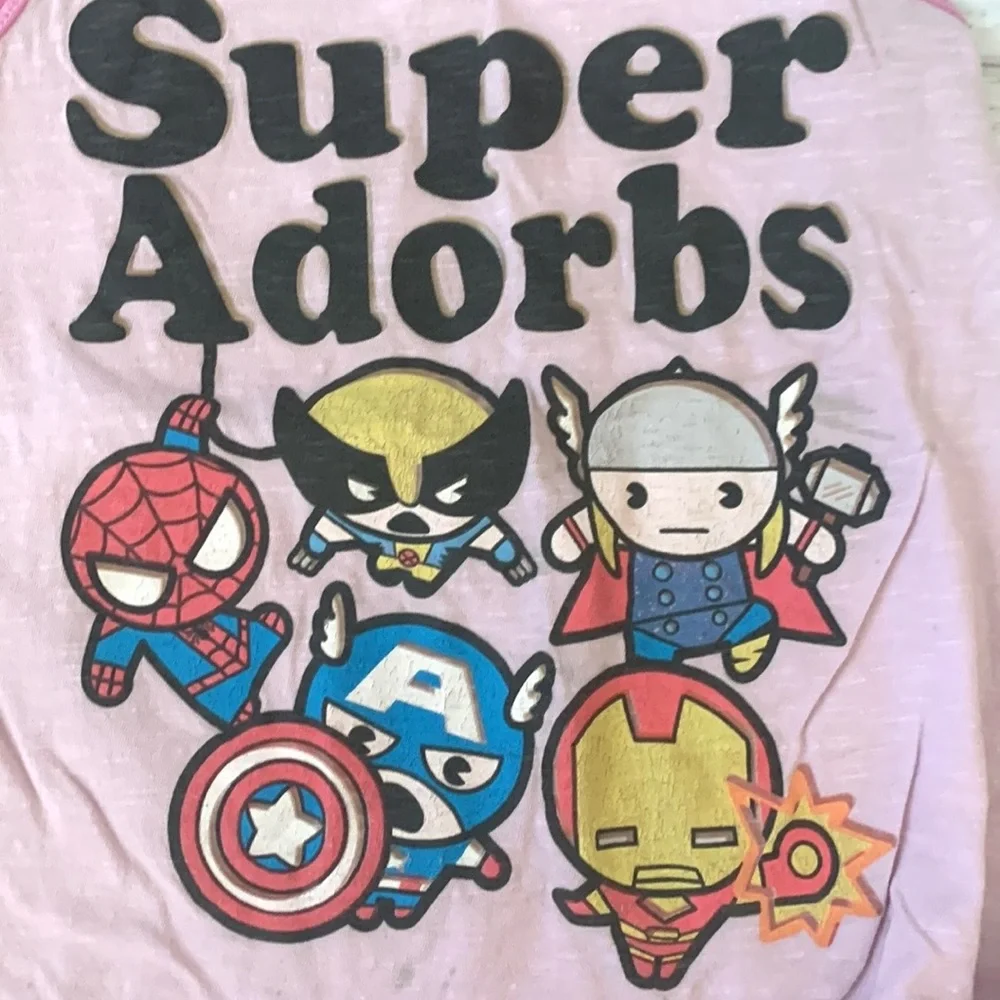 Marvel 5T Girls Superhero Pink Tank Top Shirt Biker Shorts Outfit Kids Size 5